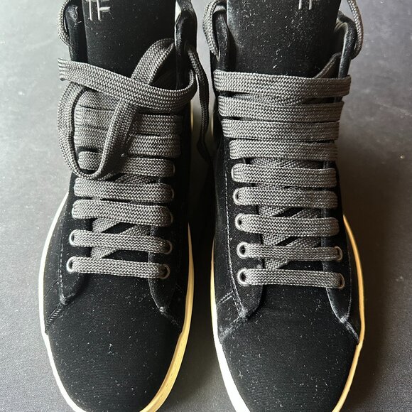 Tom Ford Russel Black Velvet High-Top Boots – Luxe Evening Streetwear Size 41 - Picture 1 of 6